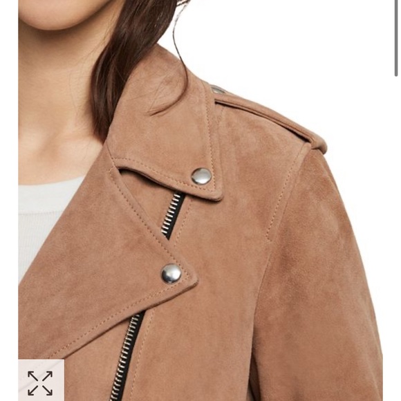 All Saints Plait Balfern Suede Biker Jacket - Picture 5 of 8